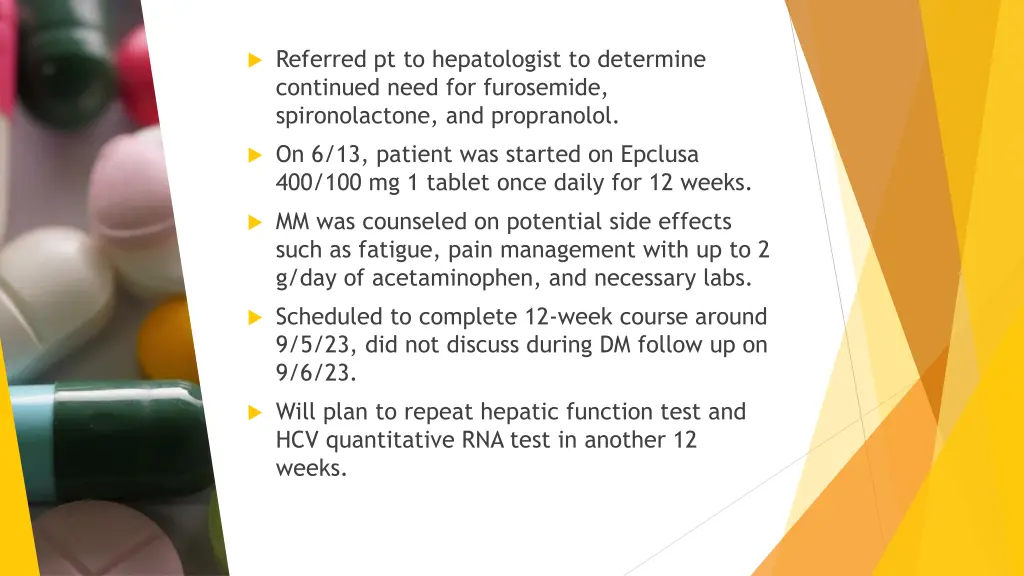 referred pt to hepatologist to determine