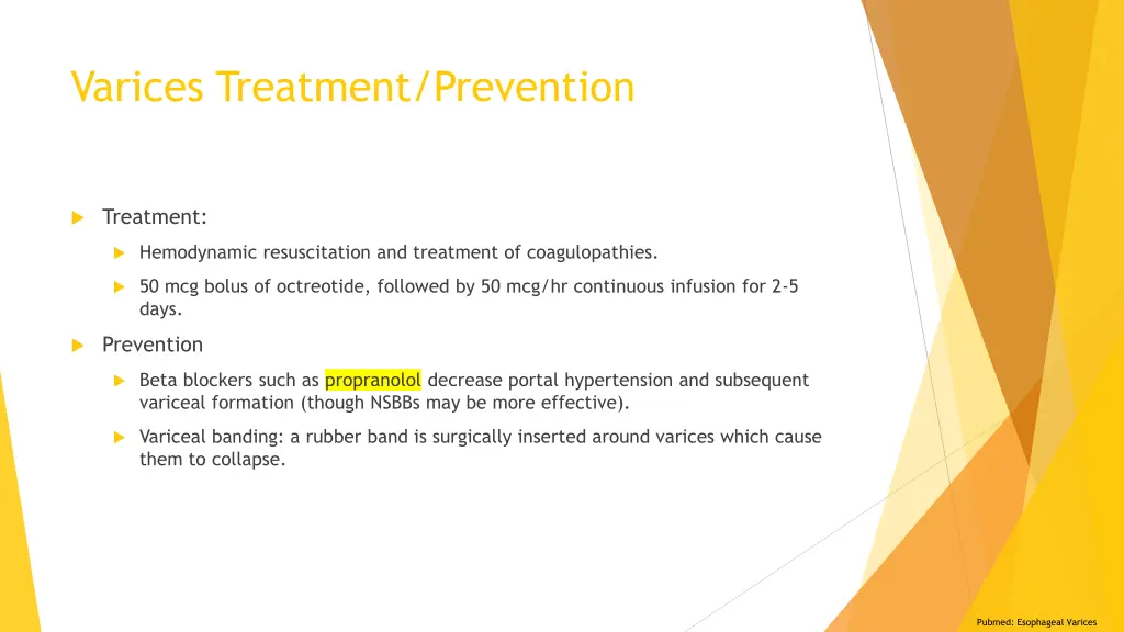 varices treatment prevention