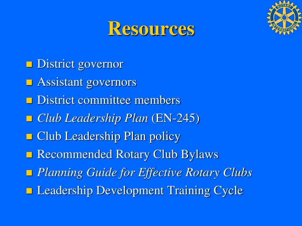 resources