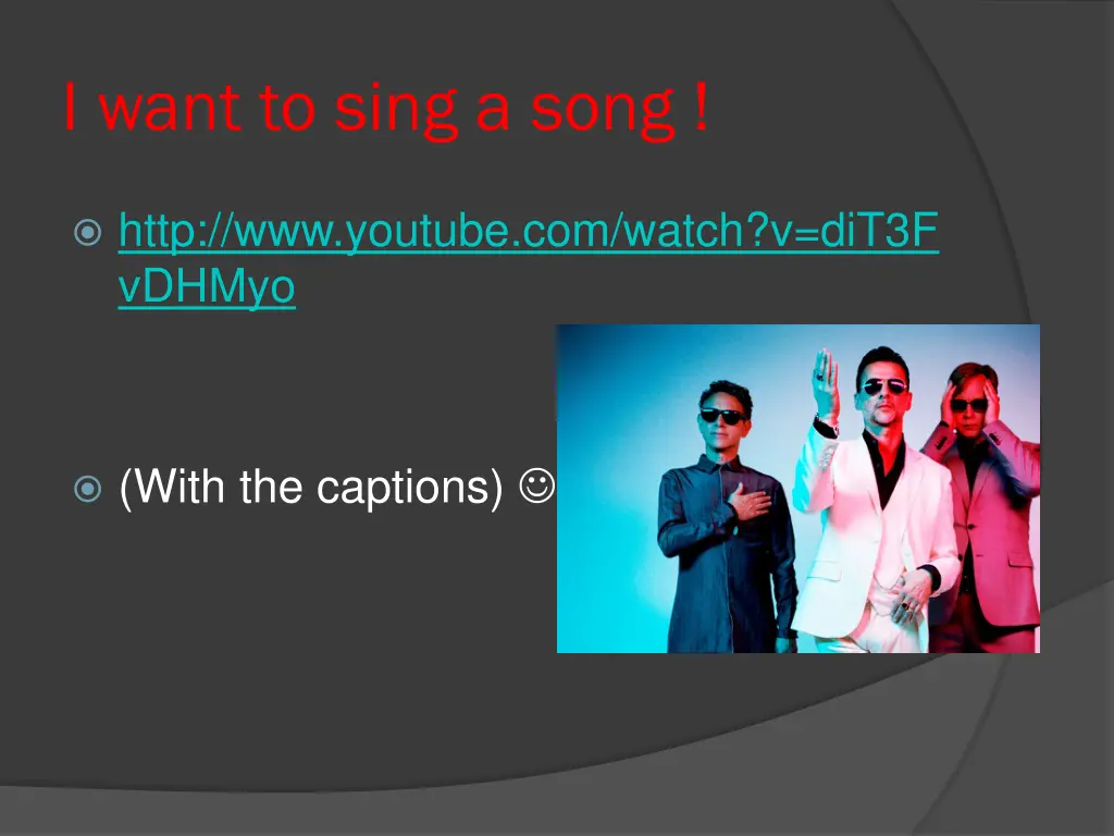 i want to sing a song