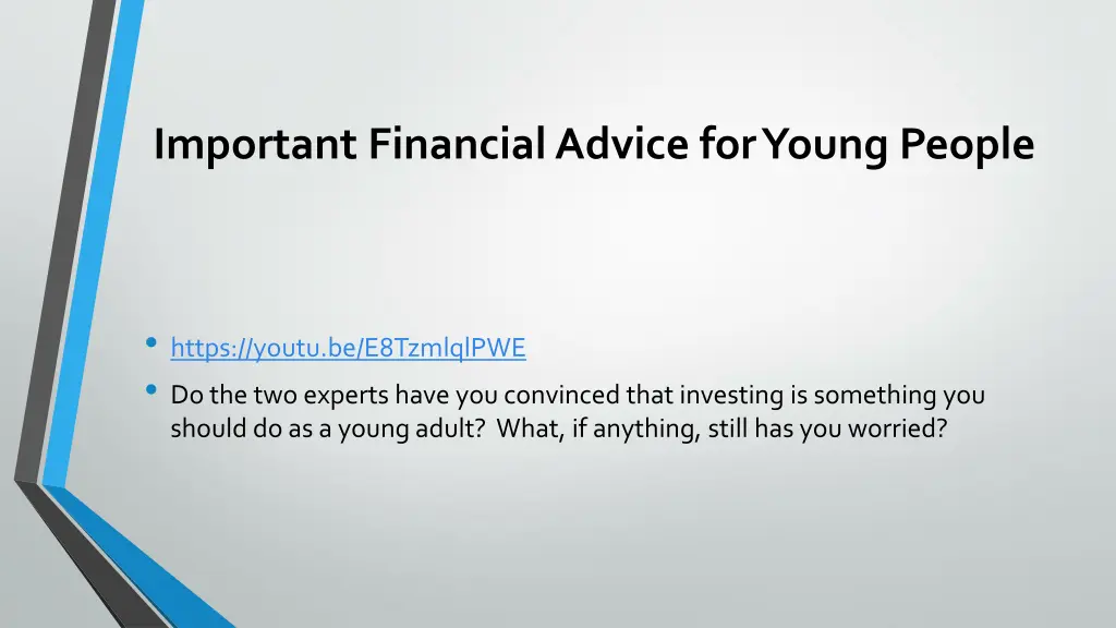 important financial advice for young people