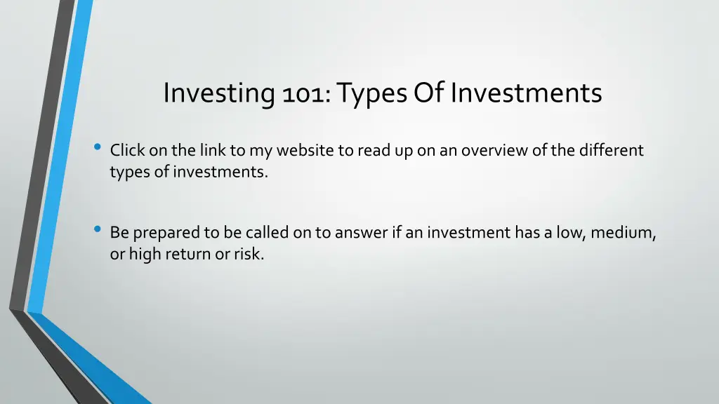 investing 101 types of investments