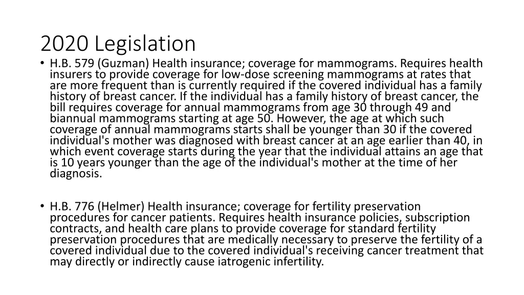 2020 legislation h b 579 guzman health insurance