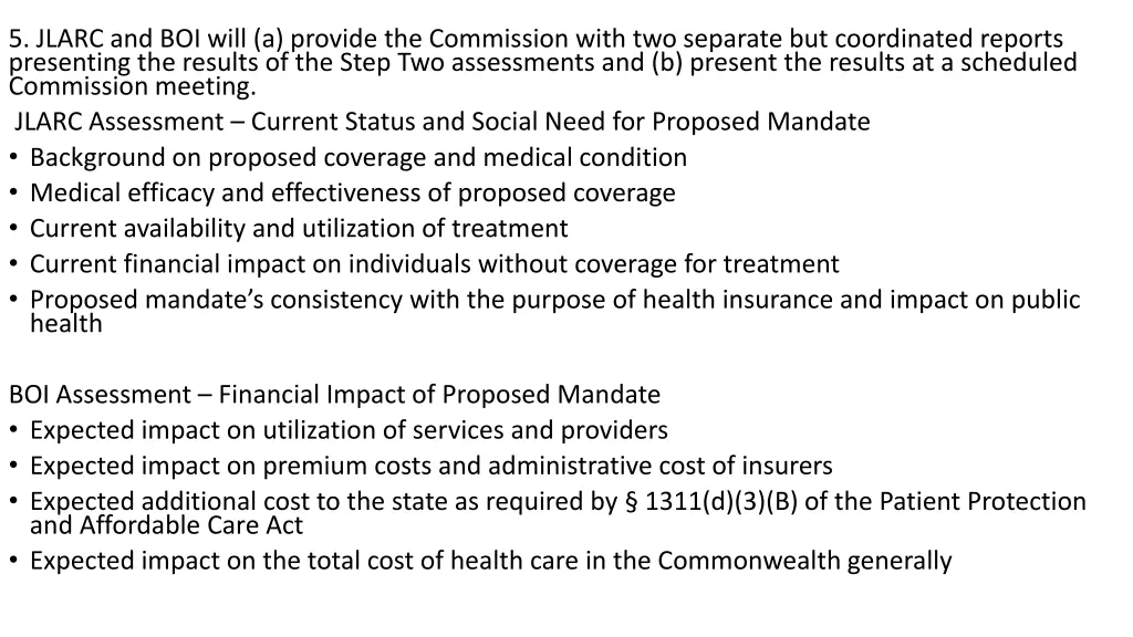 5 jlarc and boi will a provide the commission