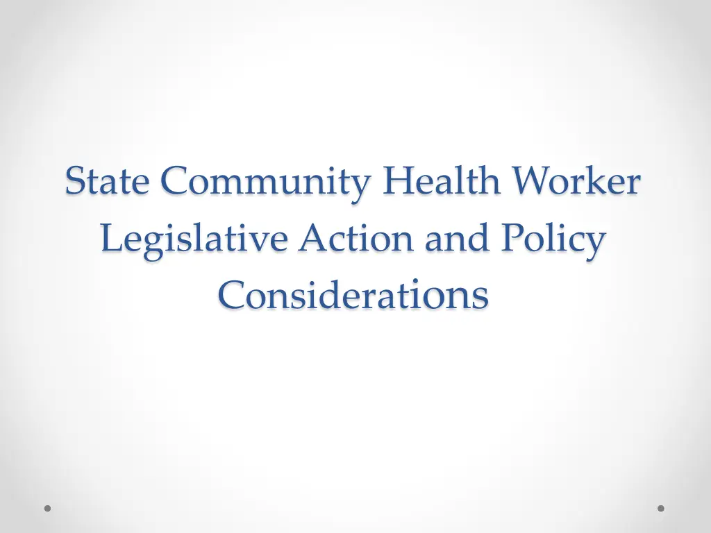 state community health worker legislative action