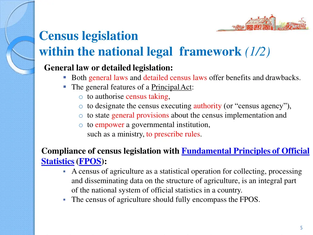 census legislation within the national legal 1