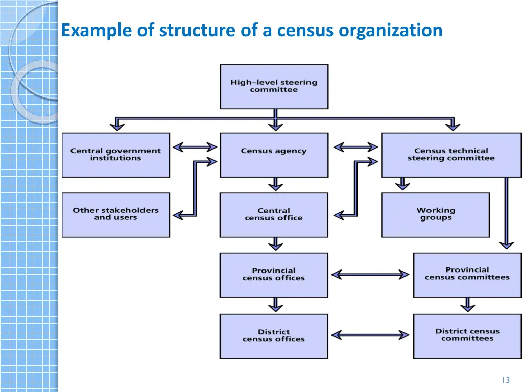 example of structure of a census organization