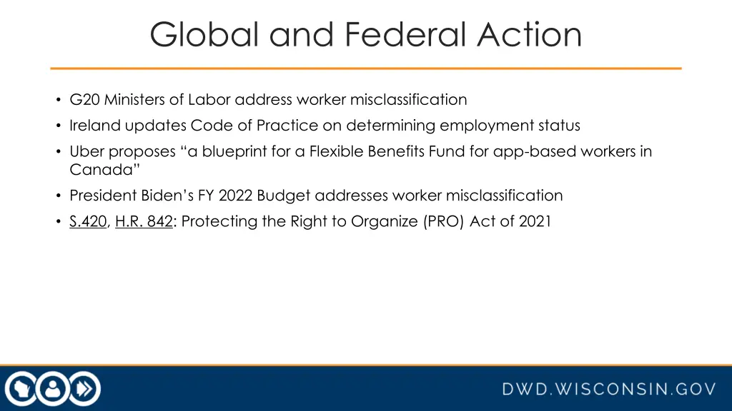global and federal action