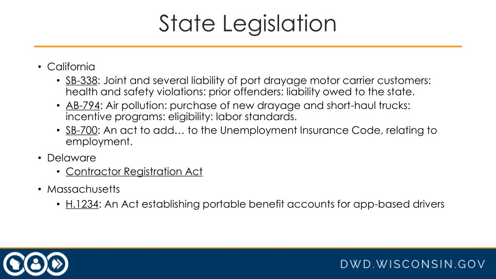 state legislation