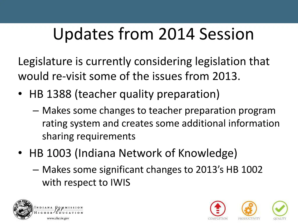updates from 2014 session