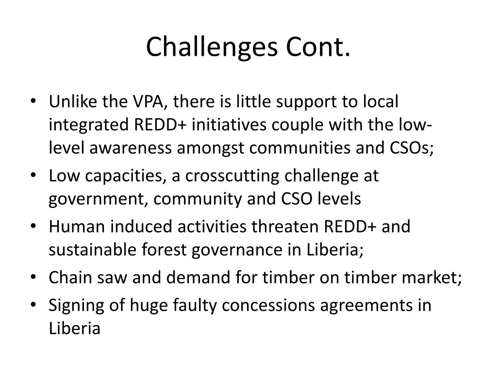 challenges cont