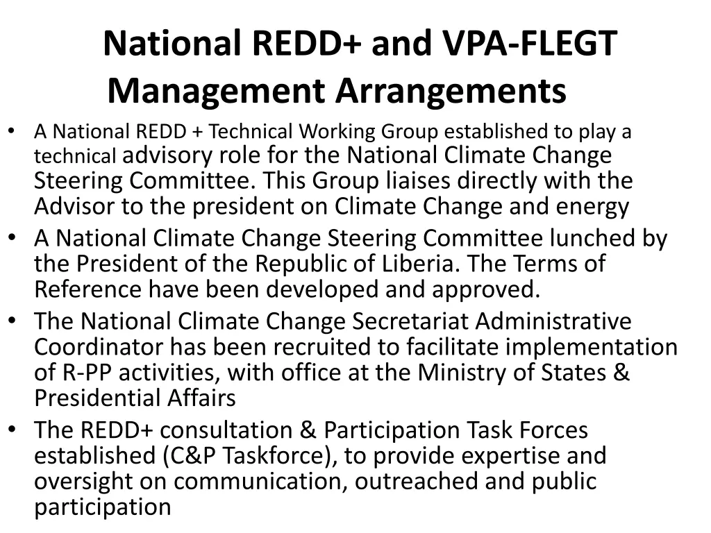 national redd and vpa flegt management