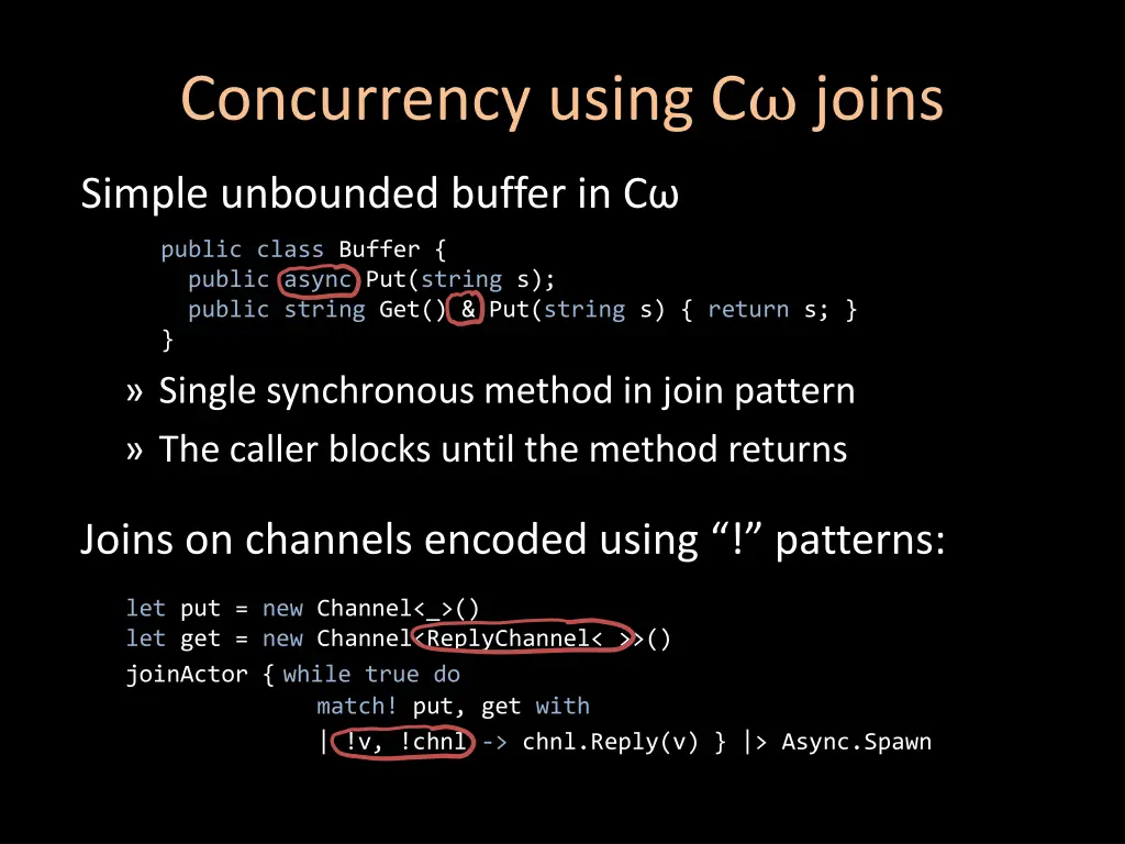 concurrency using c joins