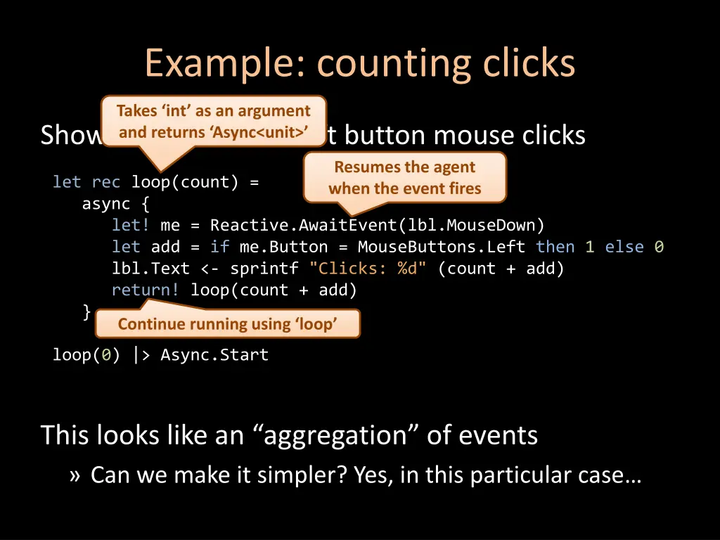 example counting clicks