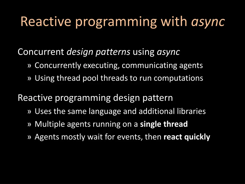 reactive programming with async