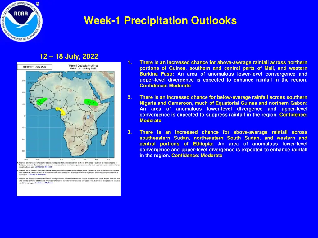week 1 precipitation outlooks