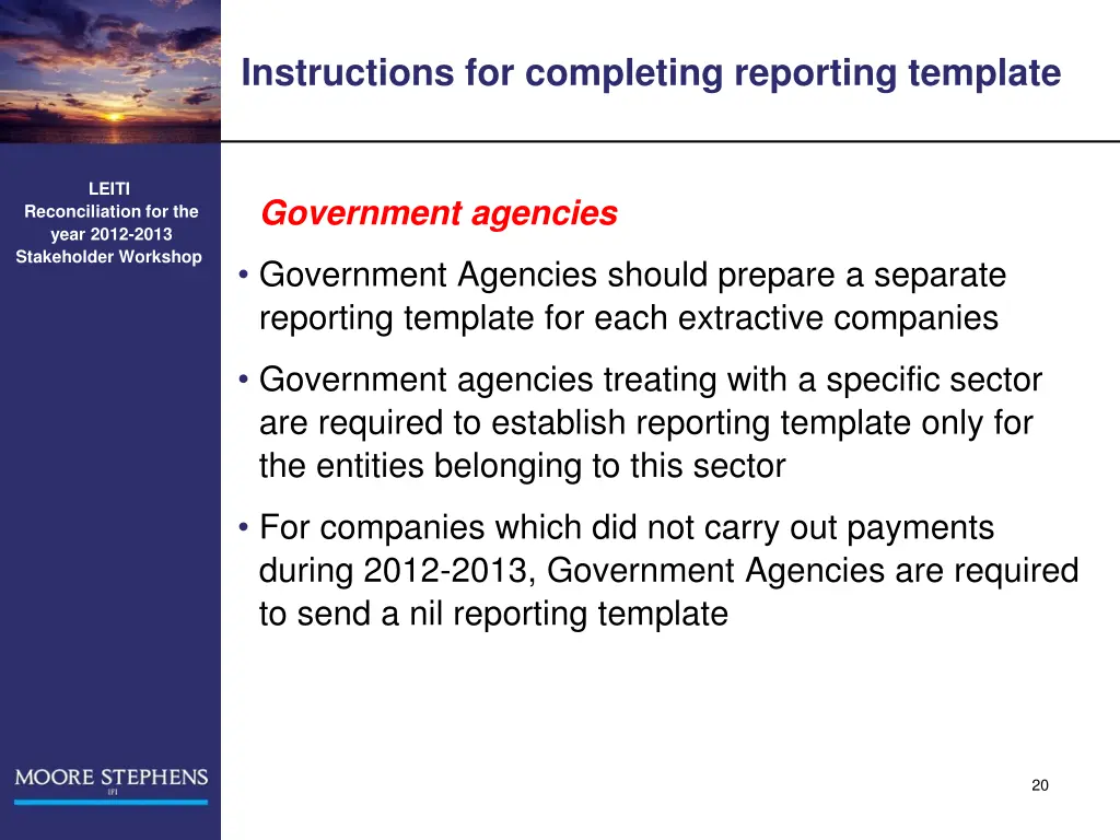 instructions for completing reporting template 4