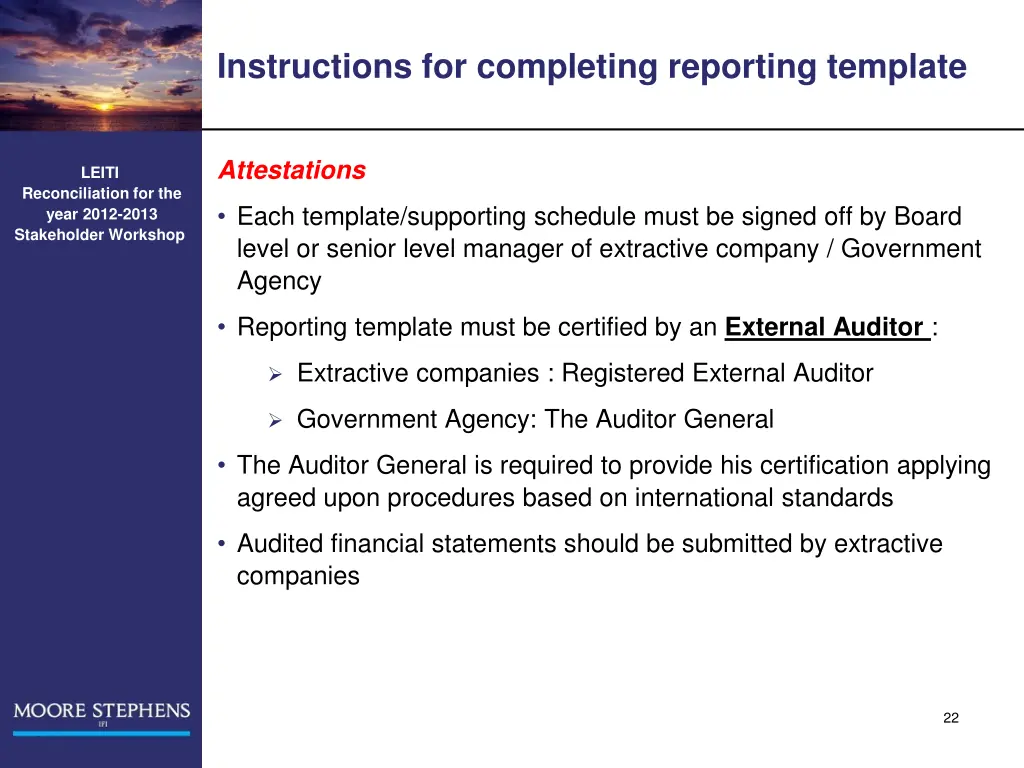 instructions for completing reporting template 6