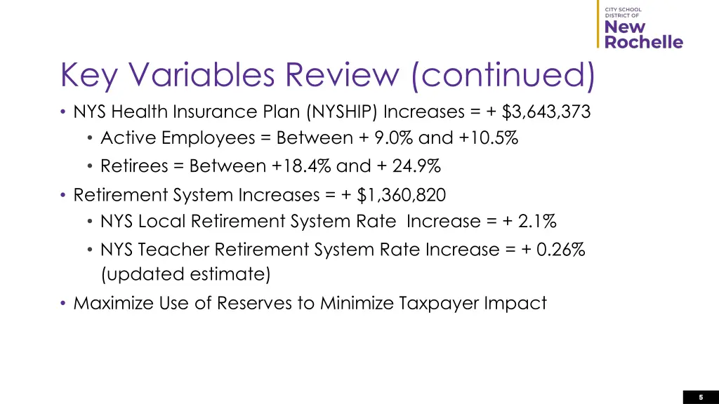 key variables review continued