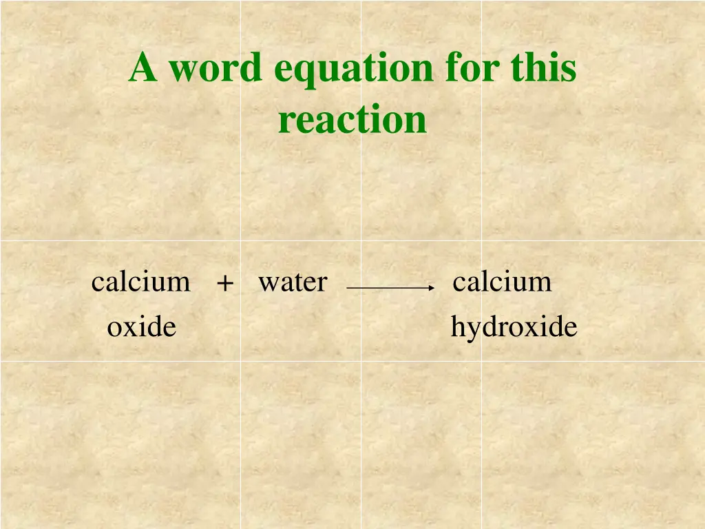 a word equation for this reaction 1