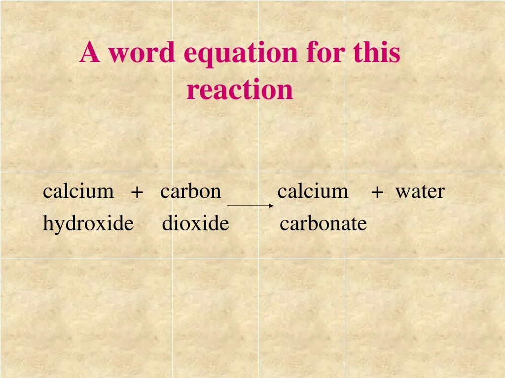 a word equation for this reaction 2