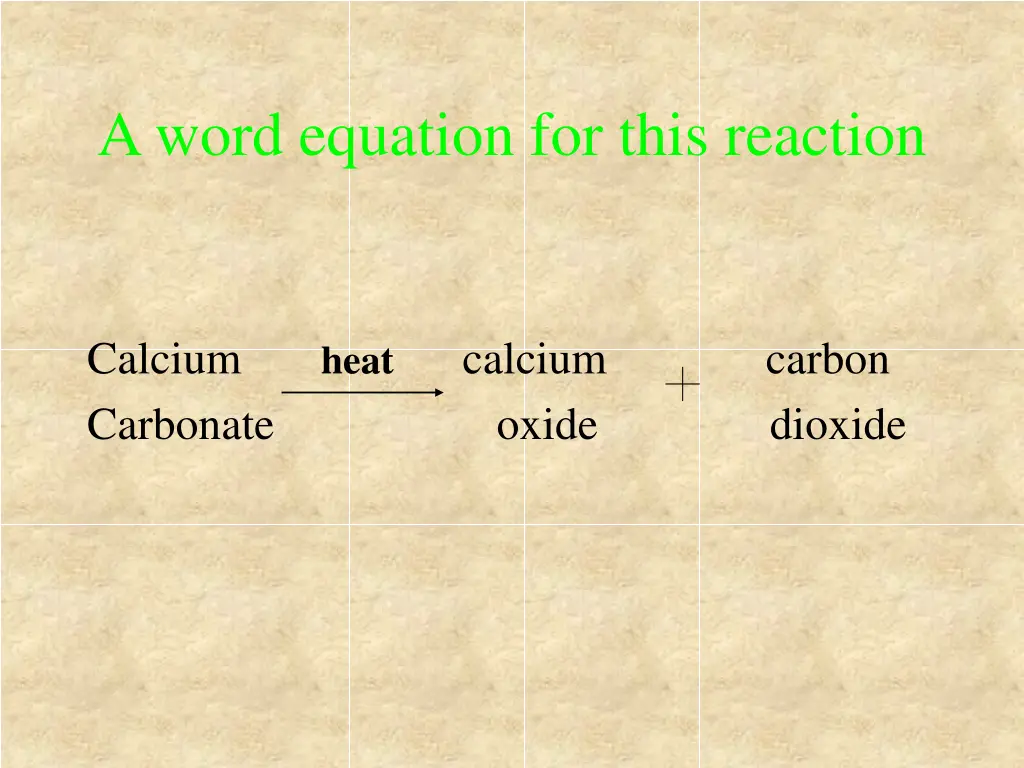 a word equation for this reaction