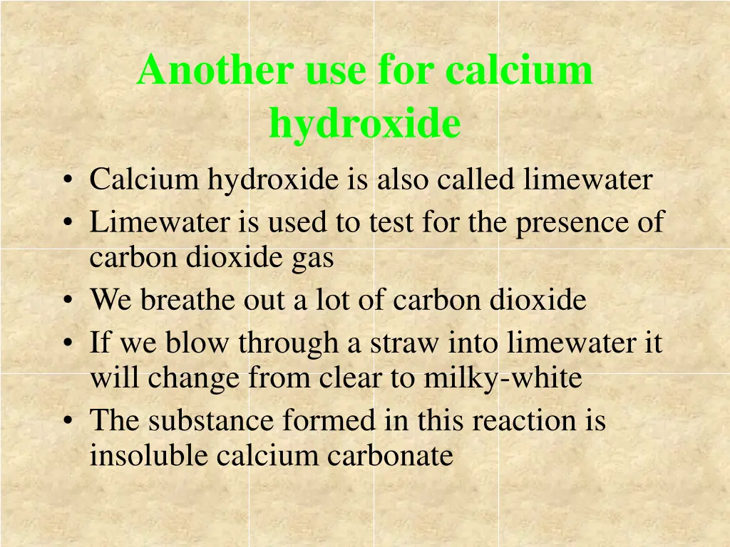 another use for calcium hydroxide calcium
