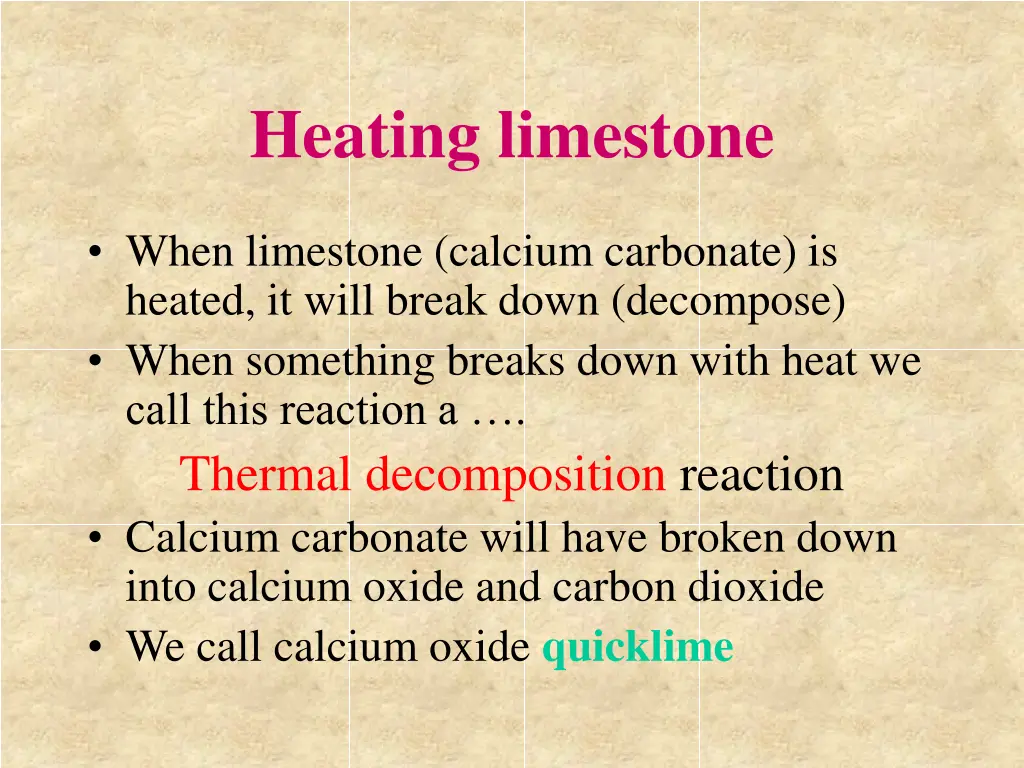 heating limestone