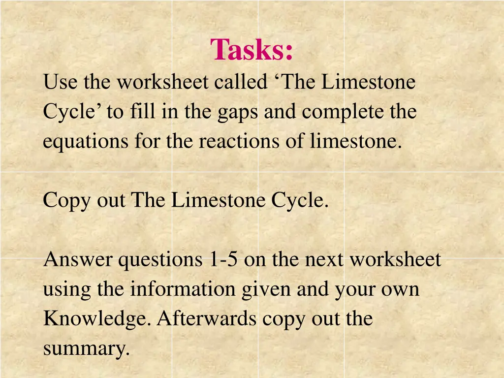 tasks