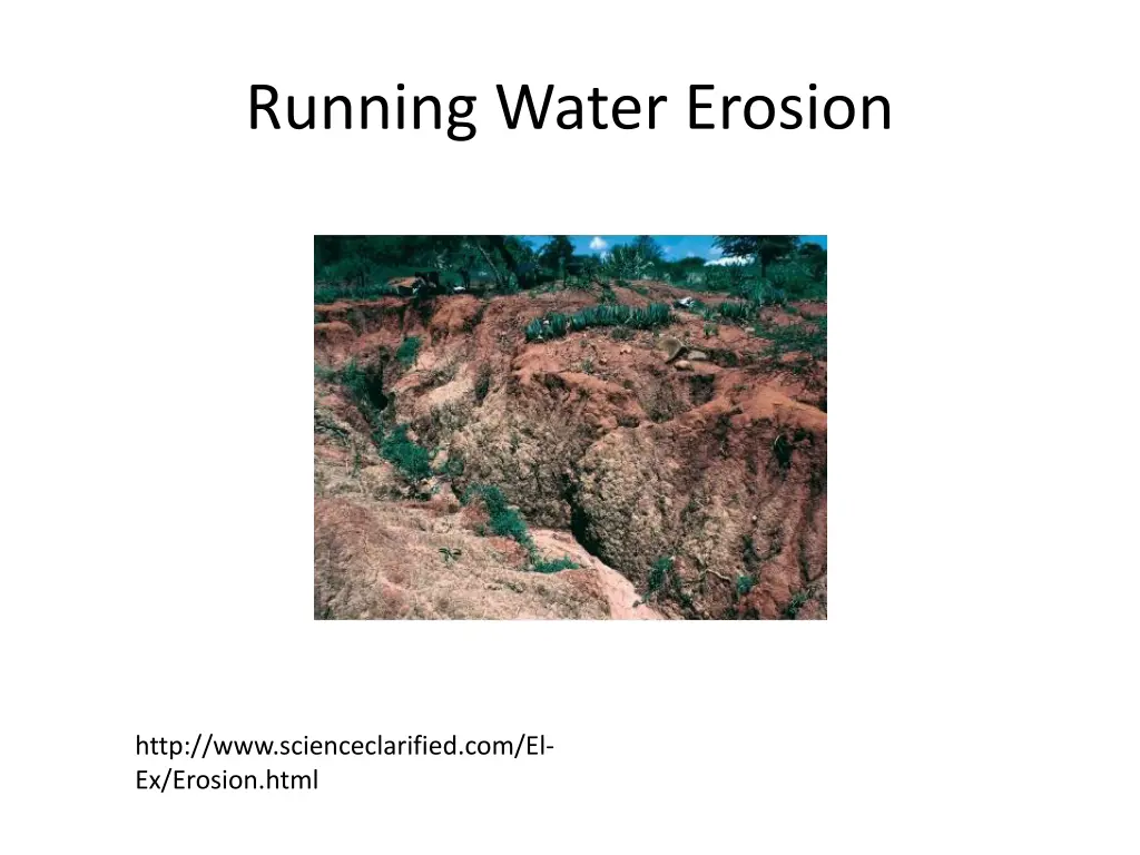 running water erosion