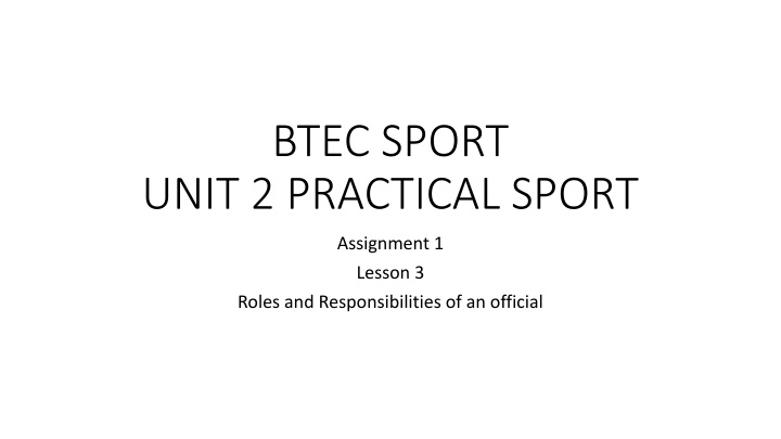 btec sport