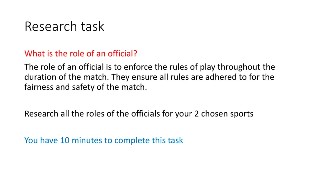 research task