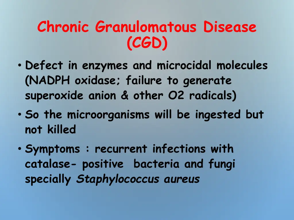 chronic granulomatous disease cgd defect