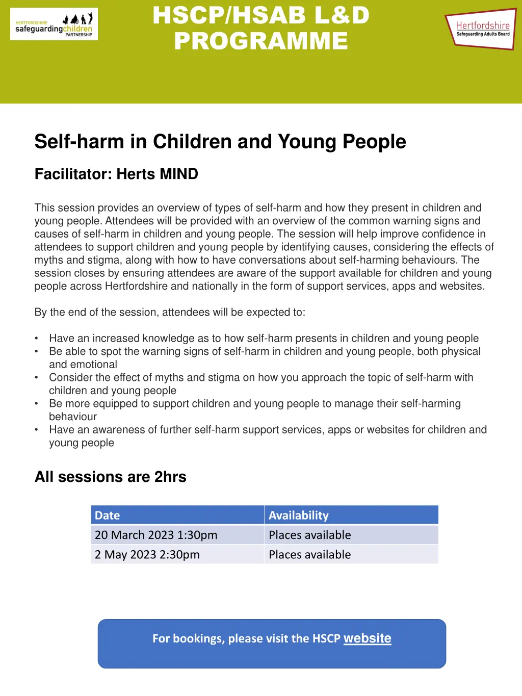 hscp hsab l d programme 17