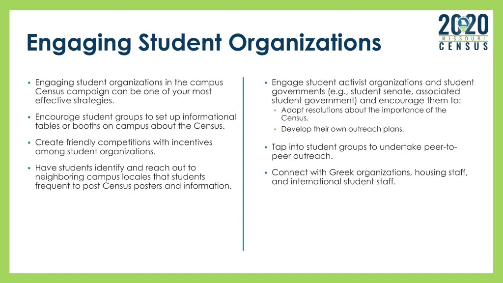 engaging student organizations