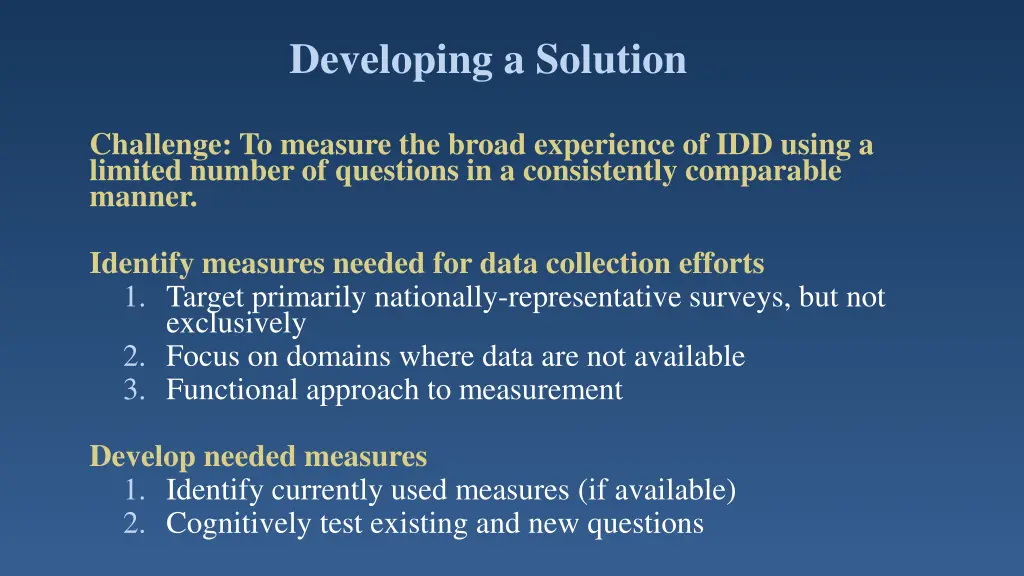 developing a solution