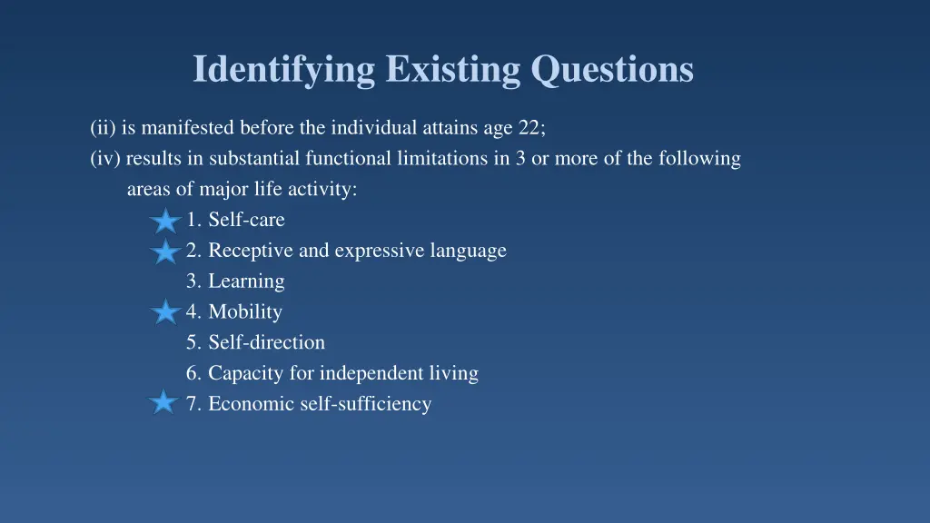 identifying existing questions