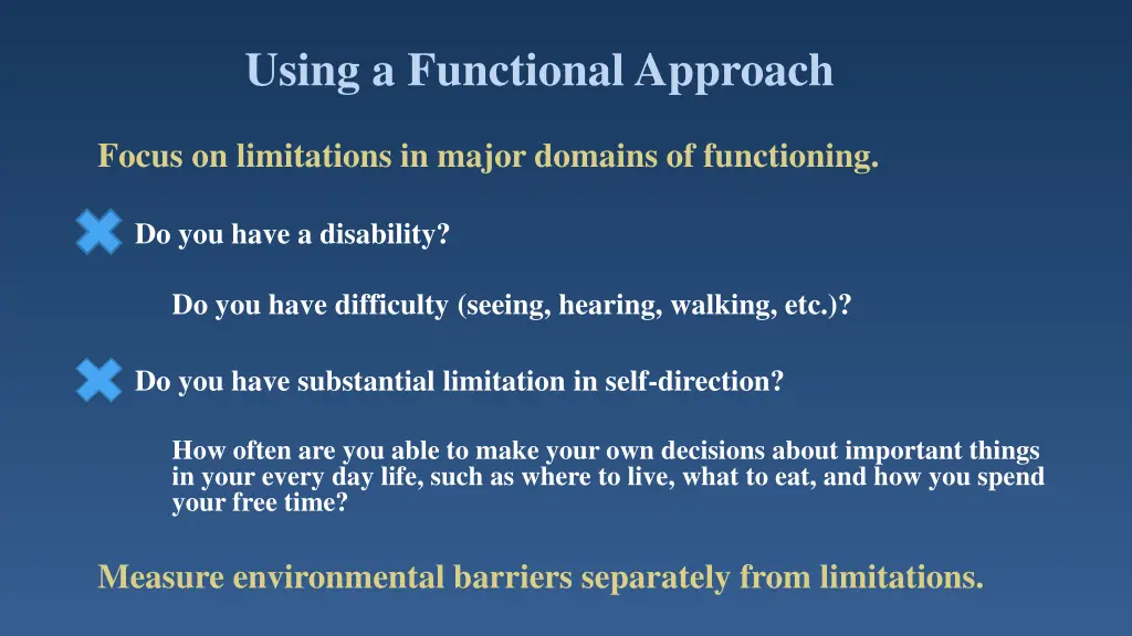using a functional approach