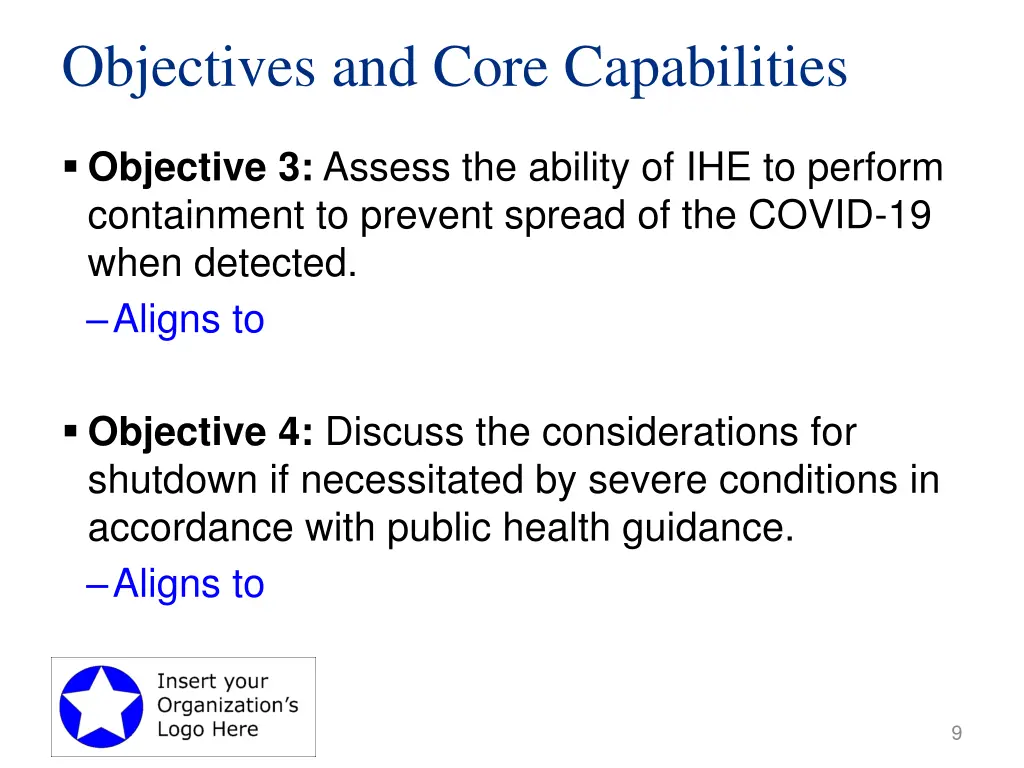objectives and core capabilities 1