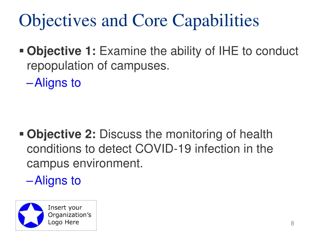 objectives and core capabilities