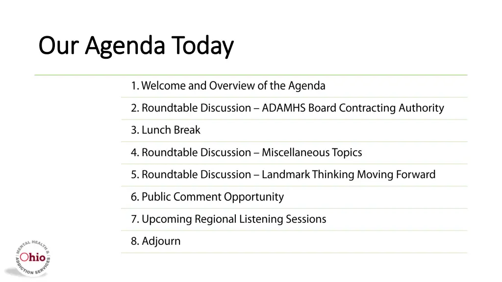 our agenda today our agenda today