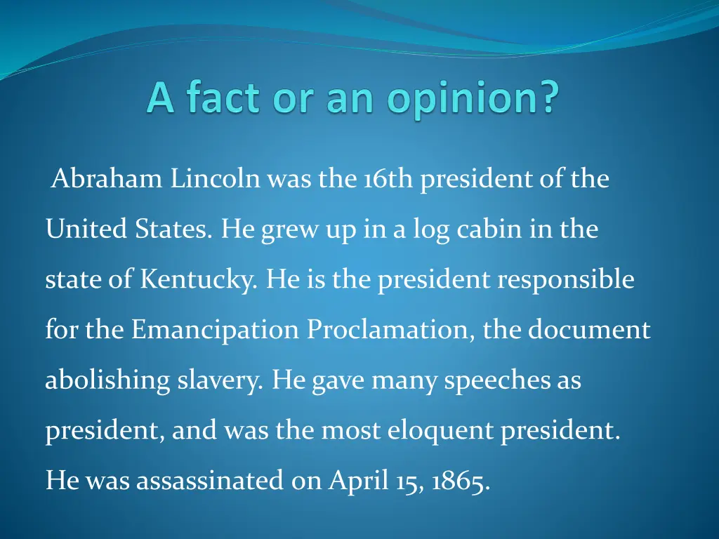 abraham lincoln was the 16th president of the