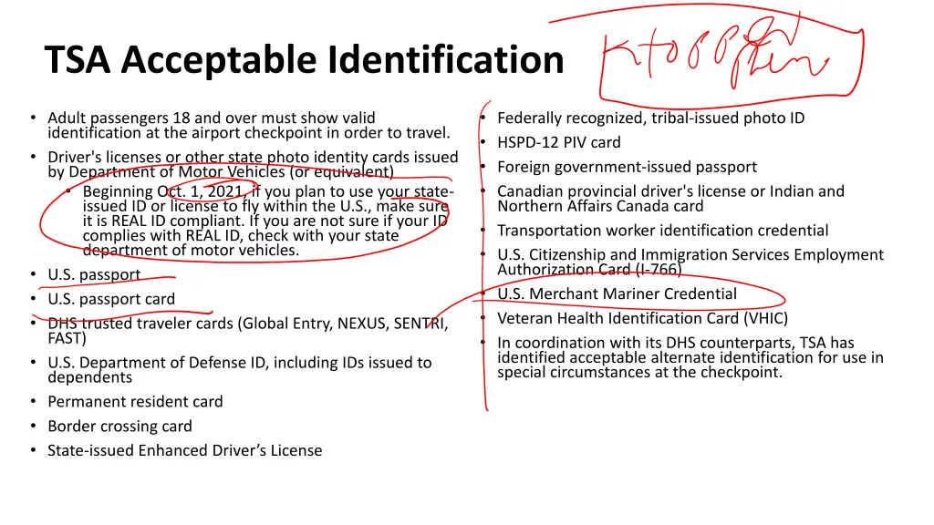 tsa acceptable identification