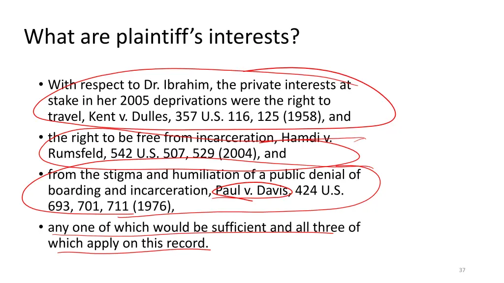 what are plaintiff s interests
