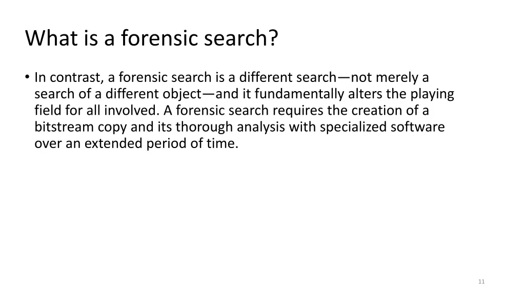 what is a forensic search