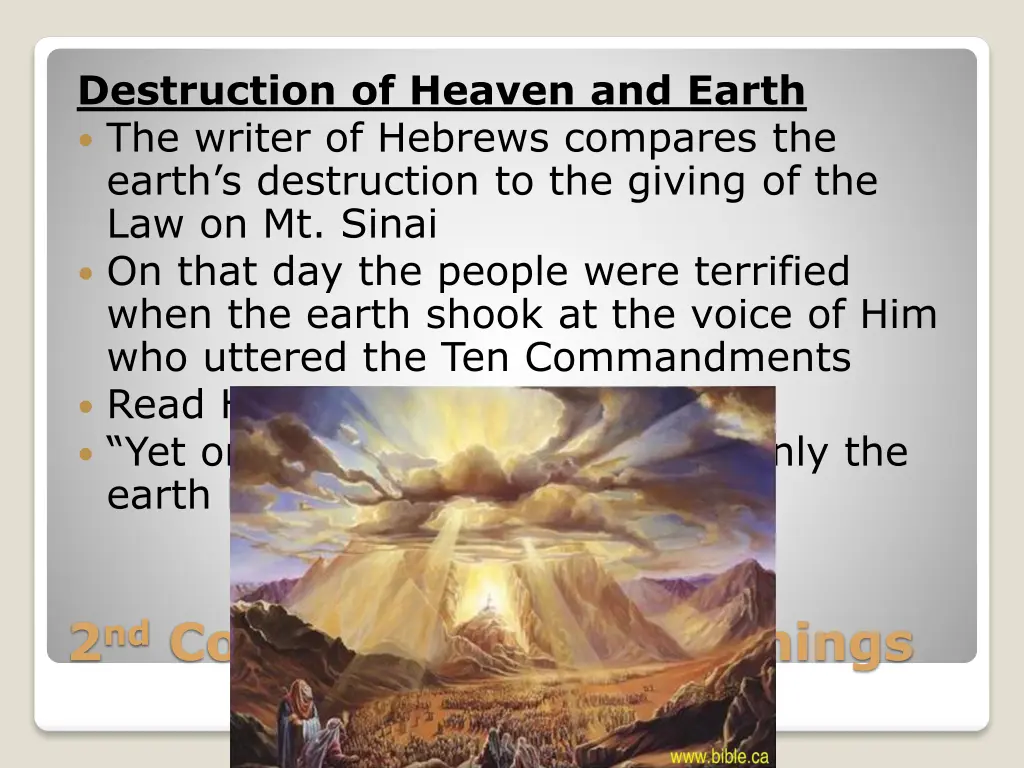 destruction of heaven and earth the writer