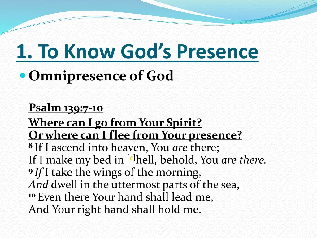 1 to know god s presence omnipresence of god
