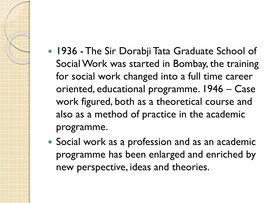 1936 the sir dorabji tata graduate school