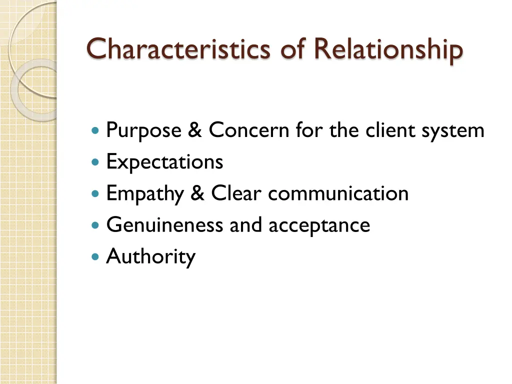characteristics of relationship