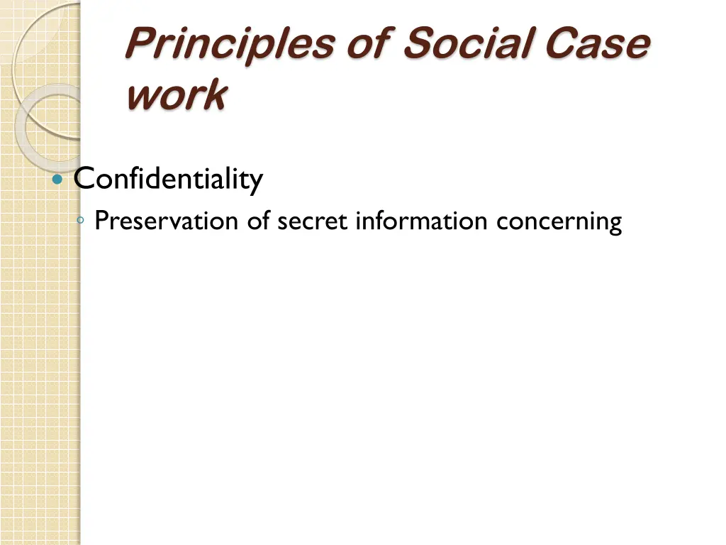 principles of social case work 1